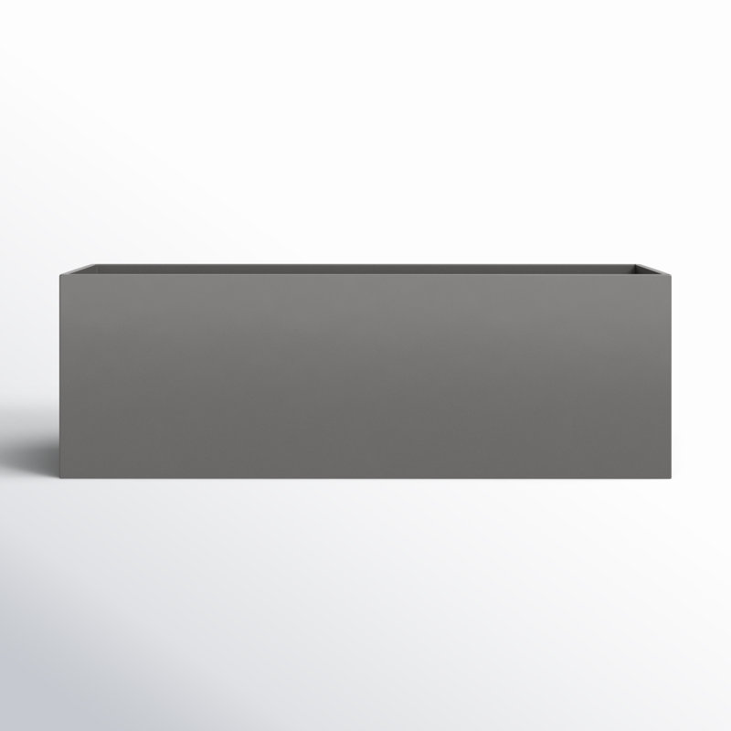 Cogburn Belmont Rectangle Planter Box, Gray, 12" H x 36" W x 12" D