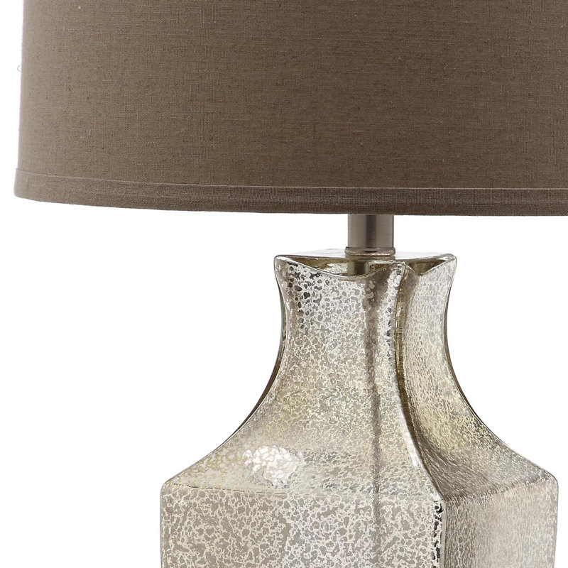 Aonan Glass Table Lamp, Antique Silver