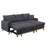 Cosimo 84.25"W Dark Gray Woven Reversible Sleeper Sectional Sofa With Storage Chaise