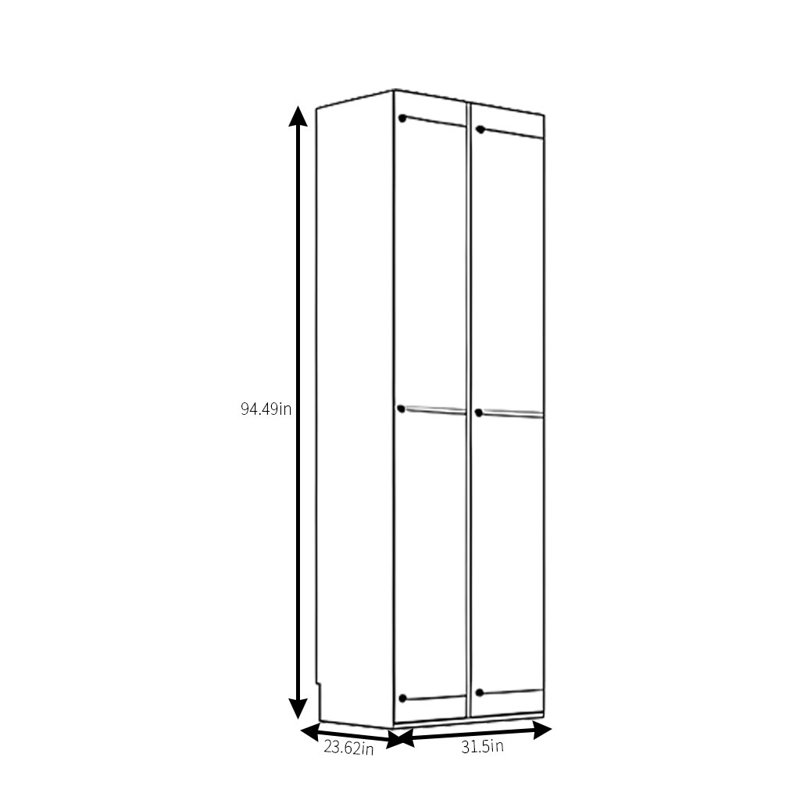 Garde-robe minimaliste classique rétro, H 94,49 po x l 31,5 po x P 23,62 po