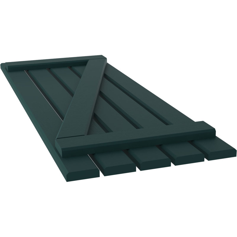 Volets de planche-n-lattes avec barre en Z (par paire) Americraft (2 lattes), Vert thermique, 19 1/2", 75"
