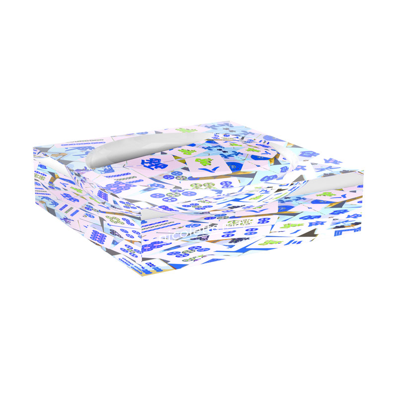 Mahjong Abstract Candy Catchall Dish, 6"W x 6"D x 2"H, Blue