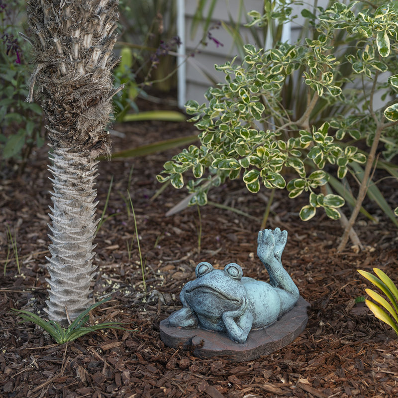 Statue de grenouille pensative sleep Seidel, L 10 po x l 15 po x H 9 po