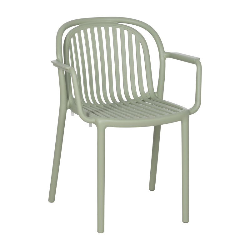 Stacking Patio Dining Armchair, Green