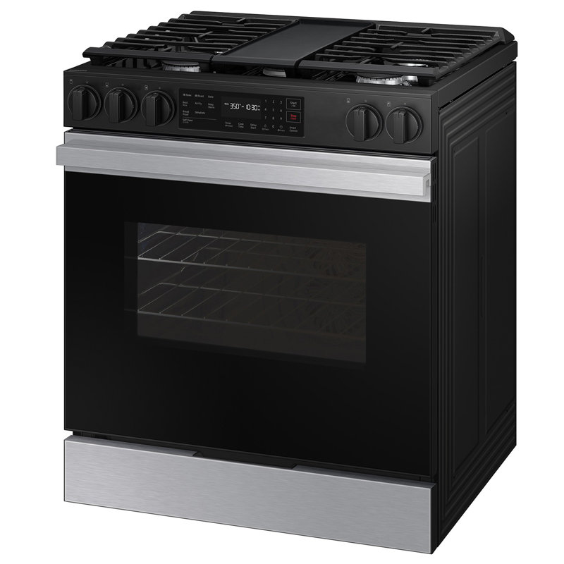 Samsung Bespoke Smart Slide-In Gas Range, Stainless Steel