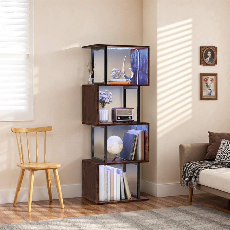 117cm H x 38cm W Bookcase, Rustic Brown