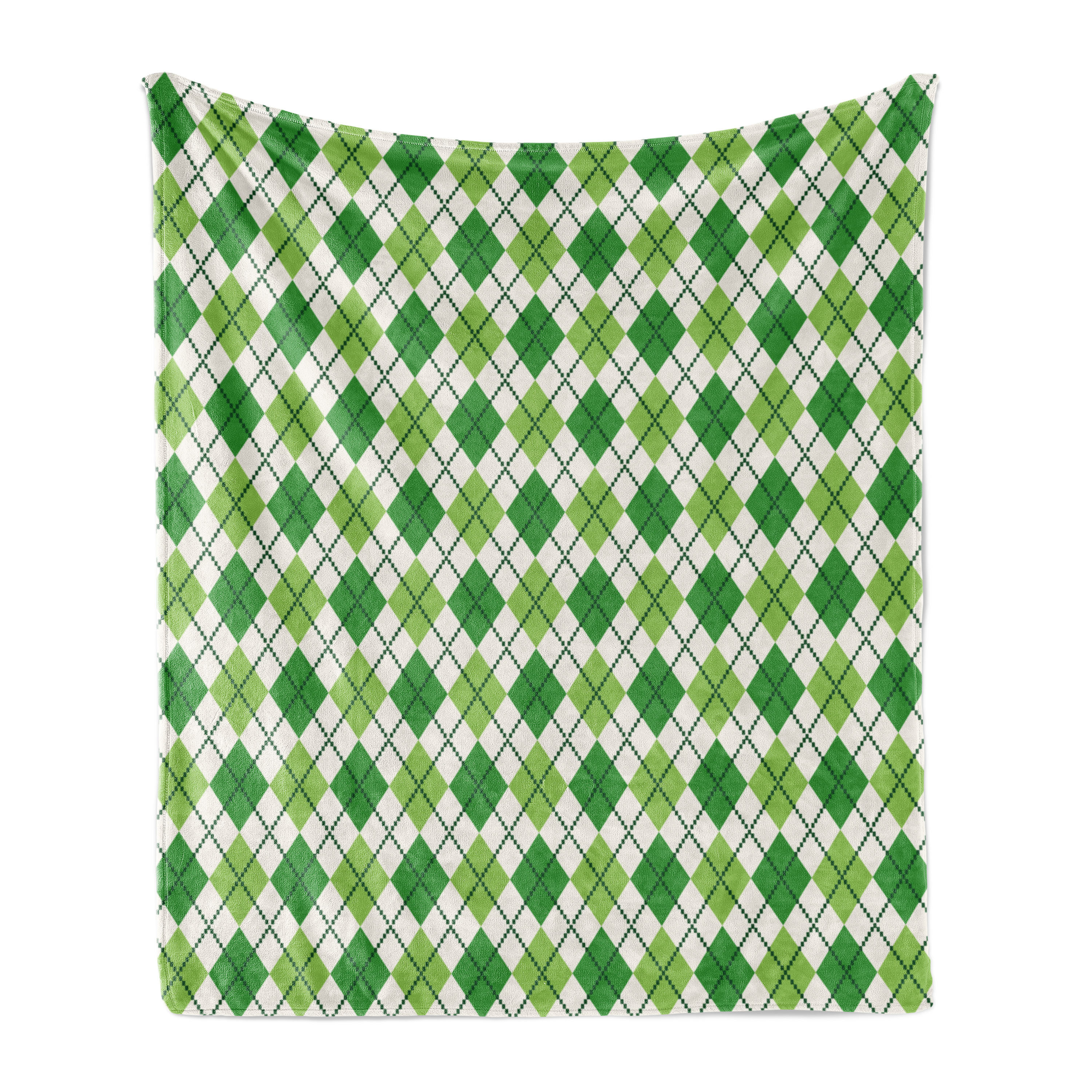 Ambesonne Irish Fleece Throw Blanket Classical Argyle Pattern Green ...