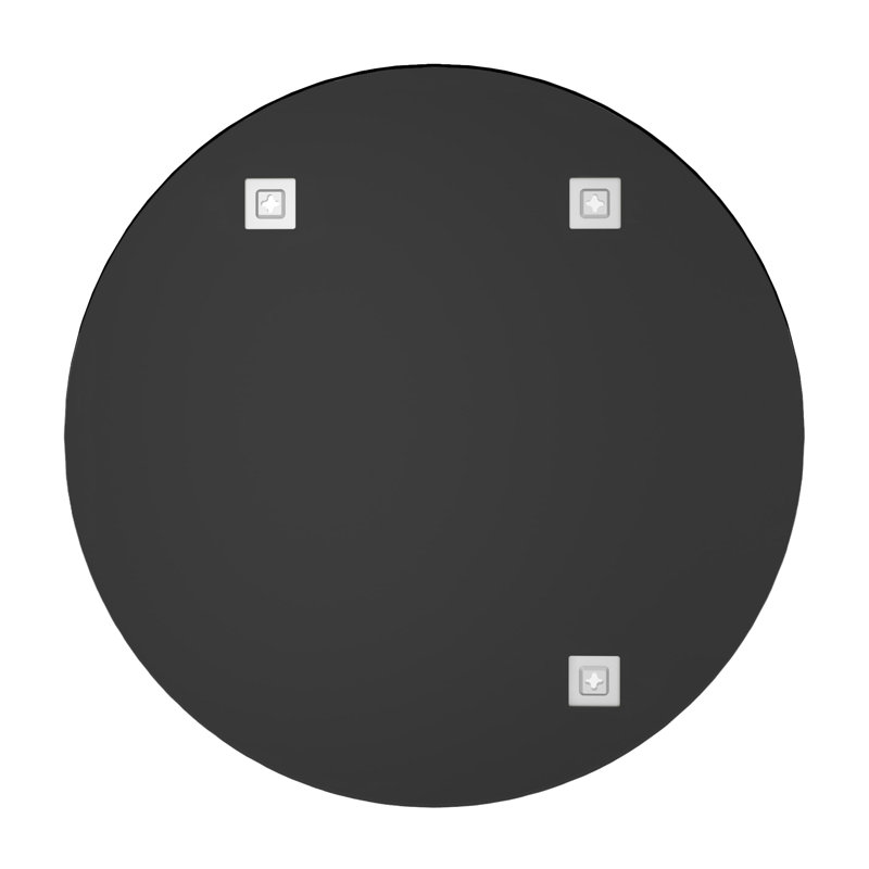 Miroir de salle de bain mural biseauté sans cadre pour salle de bain et salon,  30 po x 30 po, Rond