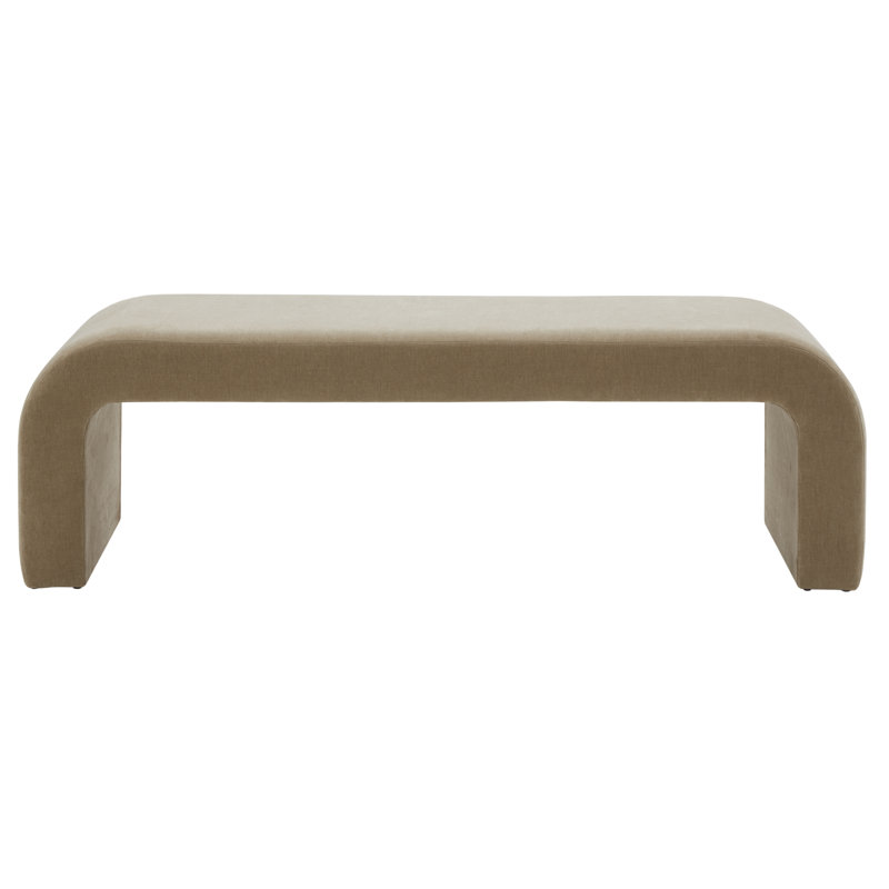 Daine 62" Upholstered Bench, Light Brown Velvet