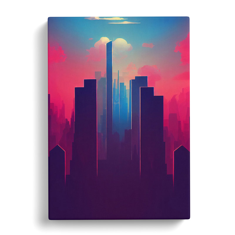 Dignified City Skyline Abstract - Wrapped Canvas, 50cm H x 35cm W x 3cm D