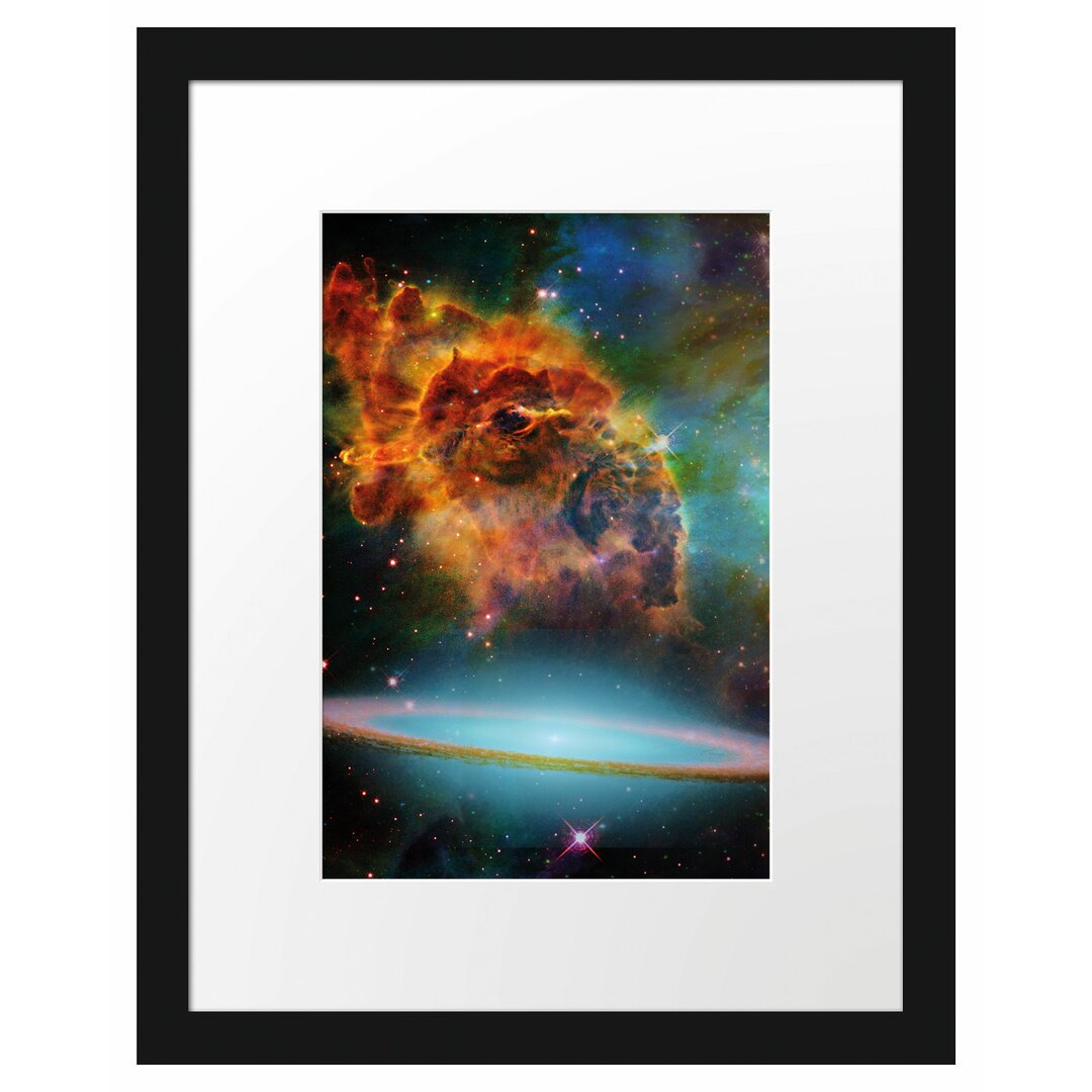 Gerahmtes Poster Galaxie mit Sternennebel