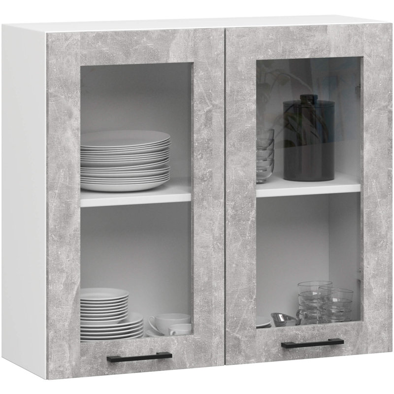 Oliwia kitchen cabinet in white and stone gray Base Unit