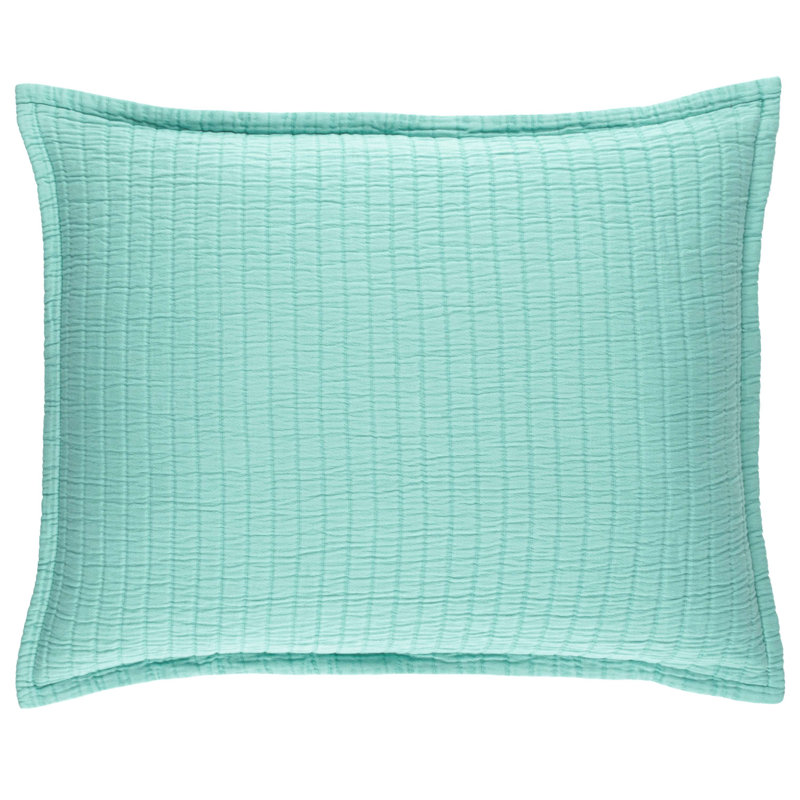 Boyfriend Matelasse Sham, Standard, Turquoise