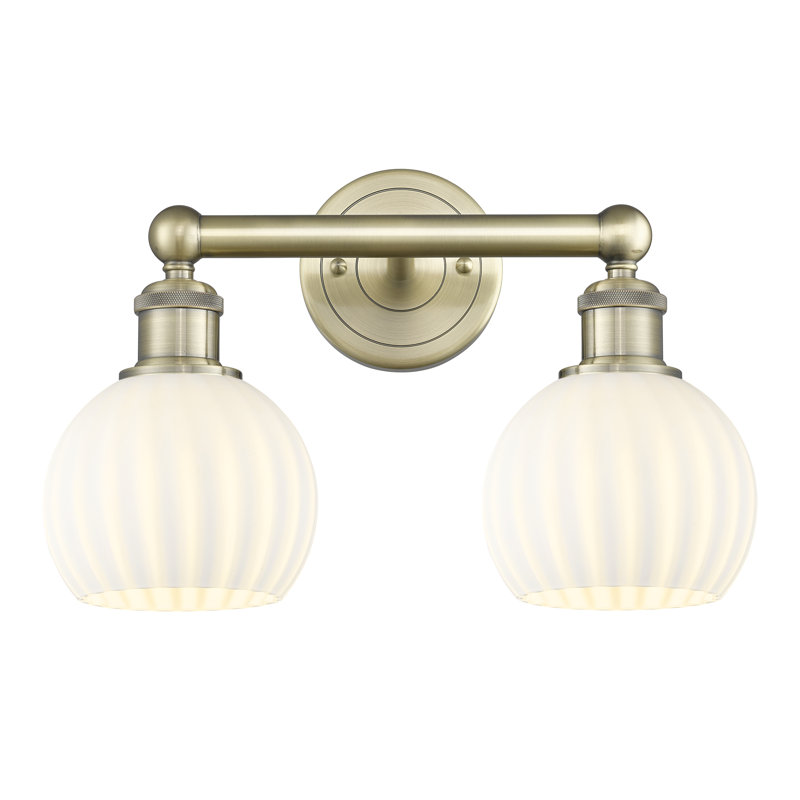 Éclairage de salle de bain à intensité variable à 2 lumières Bergvin, Laiton antique