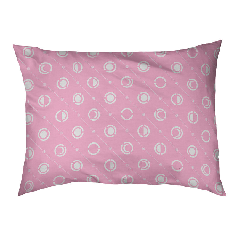 Coussin d’extérieur pour chien moon phases Chenault, Petit (l 28 po x P 6 po x H 18 po), Rose clair/blanc