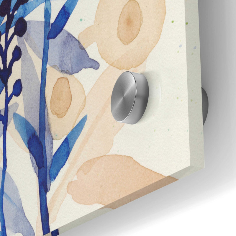 Art mural en verre épique «Blueberry Floral II» par Tim O'Toole, H 36 po x l 24 po x P 0,2 po