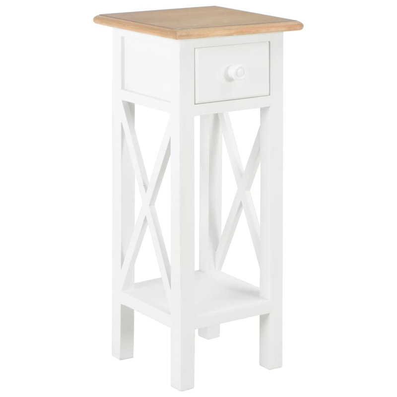 Spielman Glass End Table with Storage, Gray, Brown