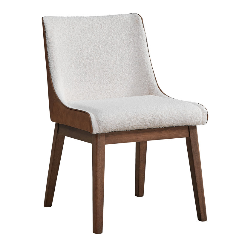 Ensemble de 2 chaises d'appoint blanches et brunes, sièges de salle à manger ou de cuisine polyvalents