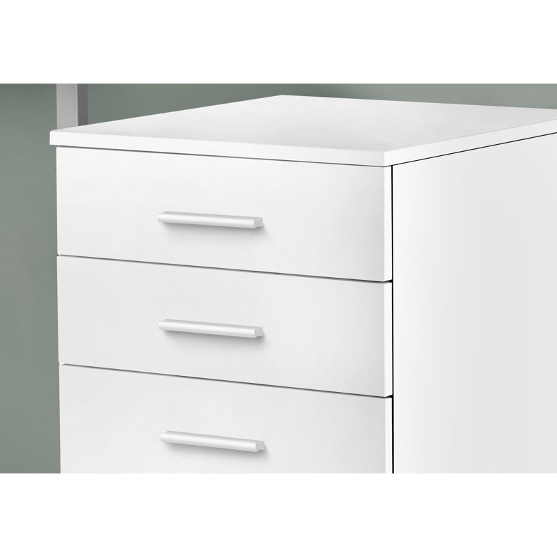 File Cabinet, Rolling Mobile, Storage Drawers, Printer Stand, Office, Work, White Laminate, Contemporary, Modern, Cabinet