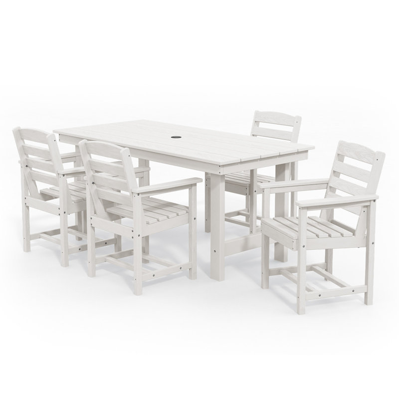 Reata HDPE Stacking Outdoor Dining Chair , White