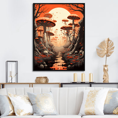 Magical Mushroom Vintage Landscape I - reproduction