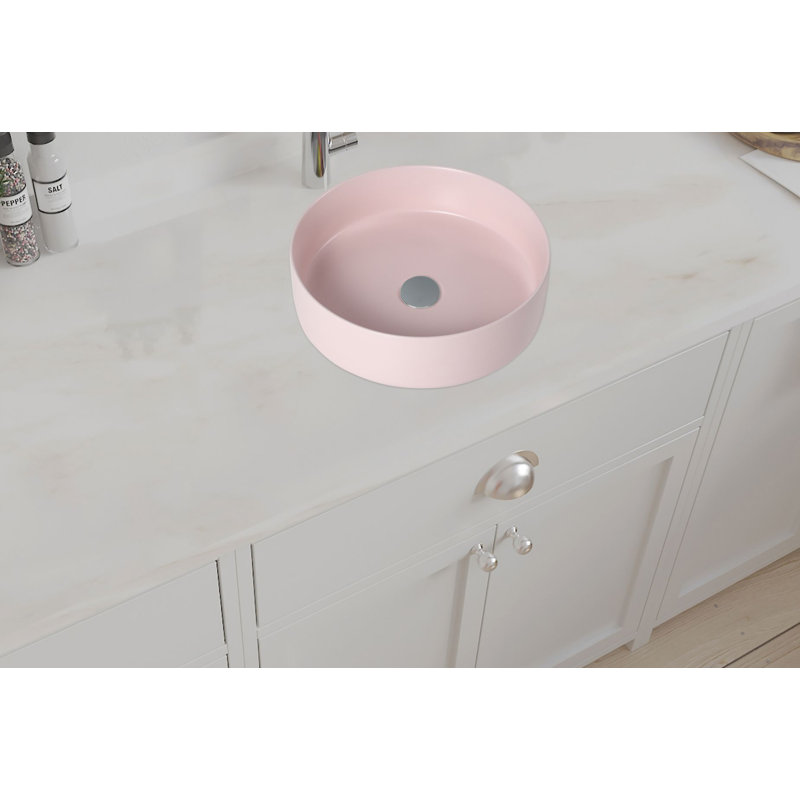 Plateau de meuble-lavabo simple 15,9 "avec lavabo, Rose