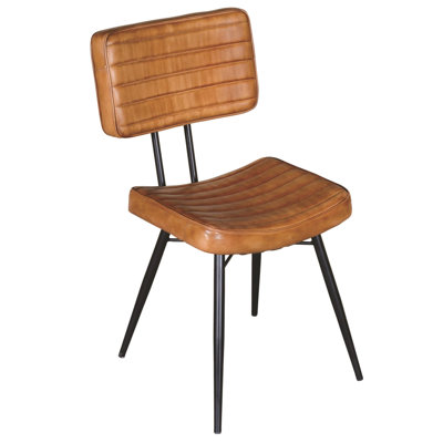 2 chaises d'appoint de style chameau industriel avec base en métal noir - salle à manger de 2 chaises, ameublement pour pieds