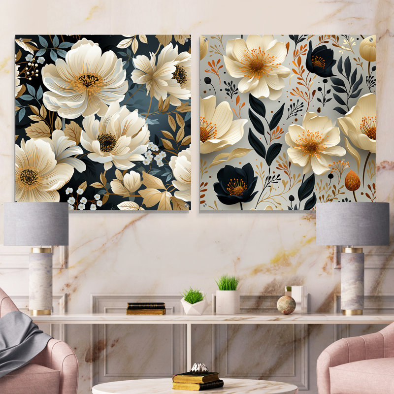 Portneuf - Ensemble de 2 art mural en verre acrylique, H 16 po x l 33 po