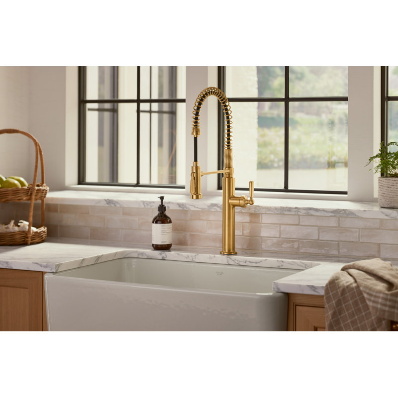 Edalyn by Studio McGee Semi-Professional Kitchen Sink Faucet with Two-Function Sprayhead, Polished Chrome