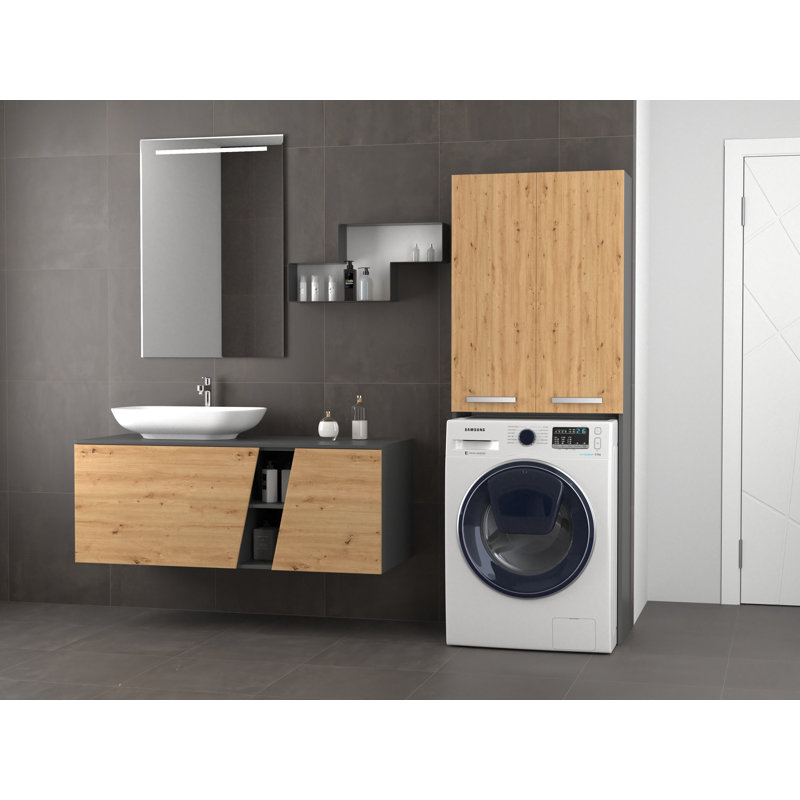 Nadina Solid Wood Laundry Room Organiser, Anthracite Artisan