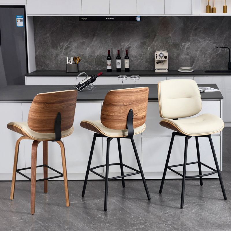 3 tabourets de bar 3 pièces, Beige