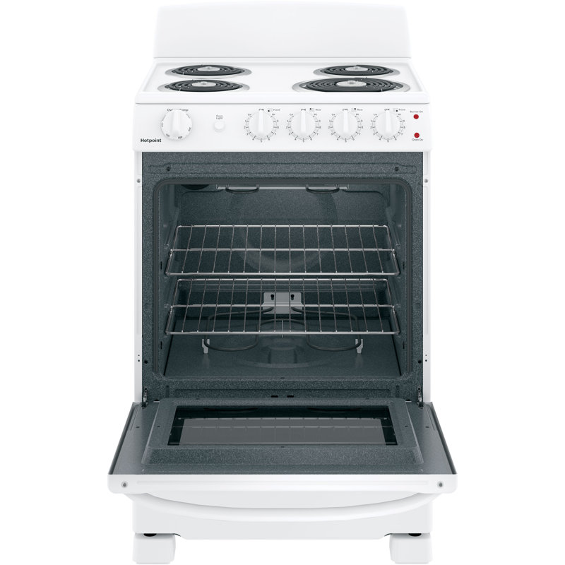 24" White Freestanding Electric Range with Coil Burners