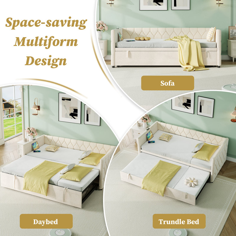 Bed, Beige