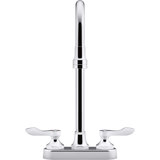 Triton Bowe 1.0 GPM Centerset Bathroom Sink Faucet with Laminar Flow, Gooseneck Spout and Lever Handles, Drain Not Included