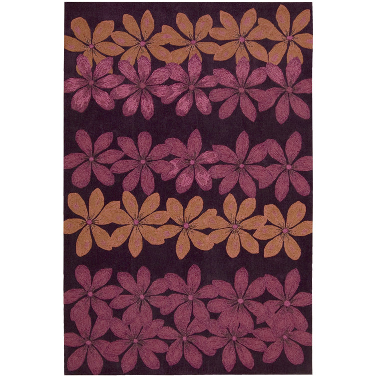 Tapis prune touffeté à la main Alarick
