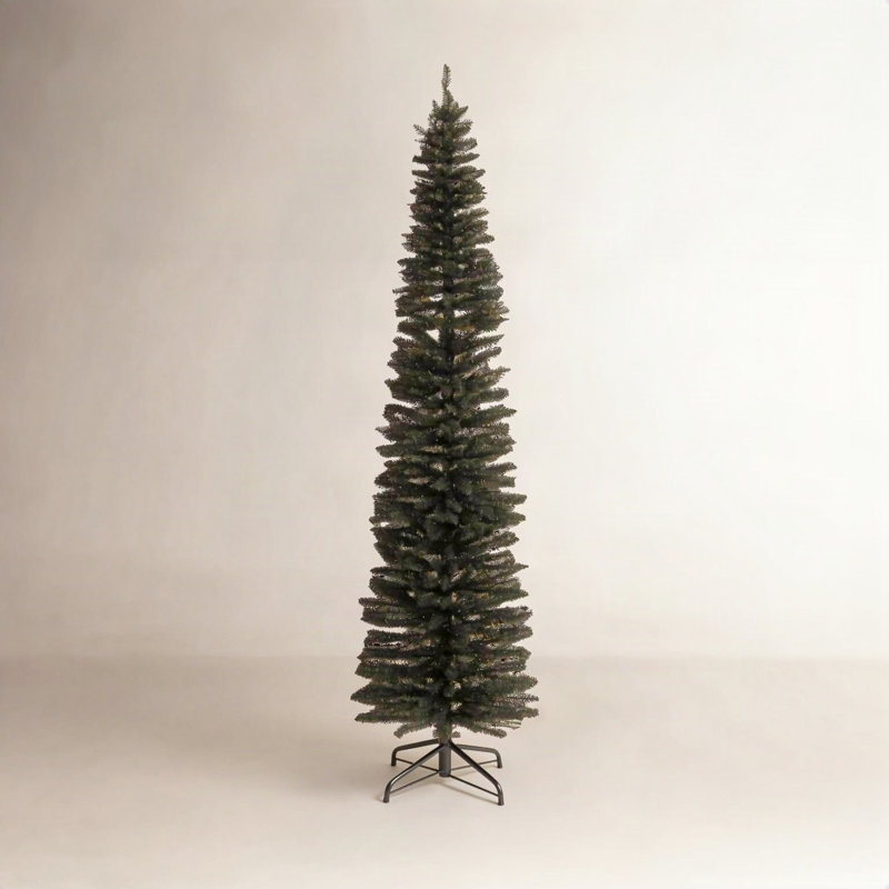 Arbre lamé noir de la collection Tinsel, 7 pi