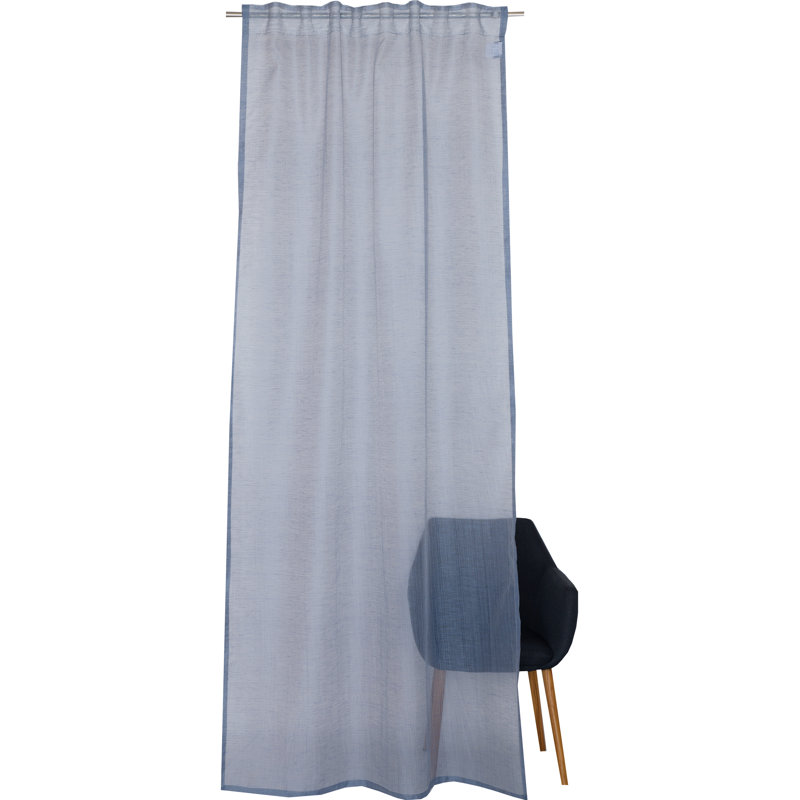 Elegante Sheer Curtain Single Panel, Blue