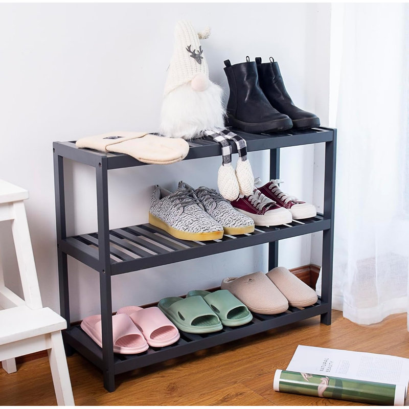 9 Pair Shoe Rack, Grey