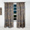 Panneau de rideau simple semi-diaphane avec passe-tringle Mid-Century