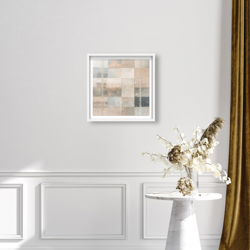 Minimalist Mesh Shadowbox Abstract Print by Oliver Gal, Black Frame, 12 x 12, 21.5"H x 21.5"W, White Frame