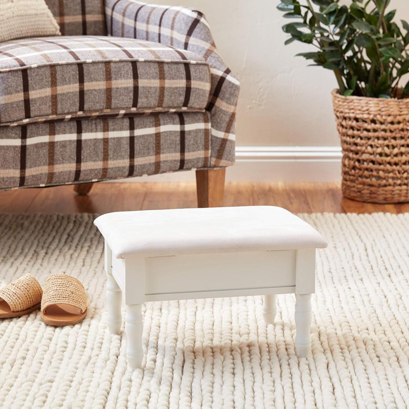 Repose-pieds avec housse de rangement, blanc