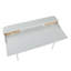 Bureau en acier blanc et bois blanc et naturel avec accents blancs
