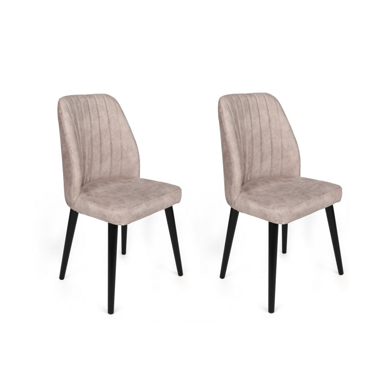 Ensemble de chaises (2 pièces), Vison, Noir, 2