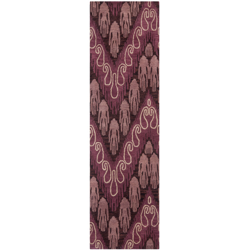 Kline Ikat Hand Tufted Wool Ikat Rug, Runner 2'3" x 8'