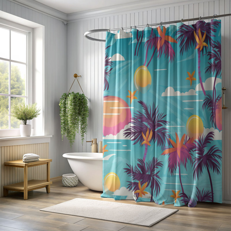 Atoll - Rideau de douche Premium, H 74 po x l 71 po
