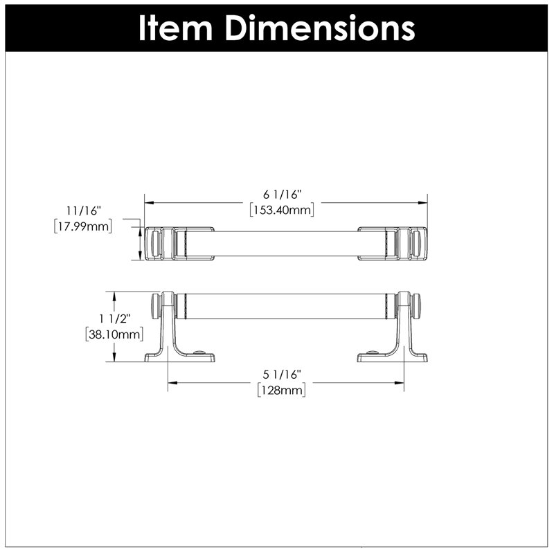 Reserve Bar / Handle Pull, Satin Nickel/Brown