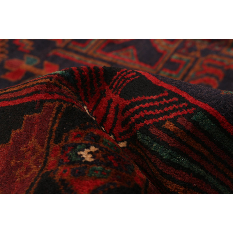 Tapis rectangulaire en laine New Age de conception unique 3 pi 10 po x 6 pi 5 po marine foncé
