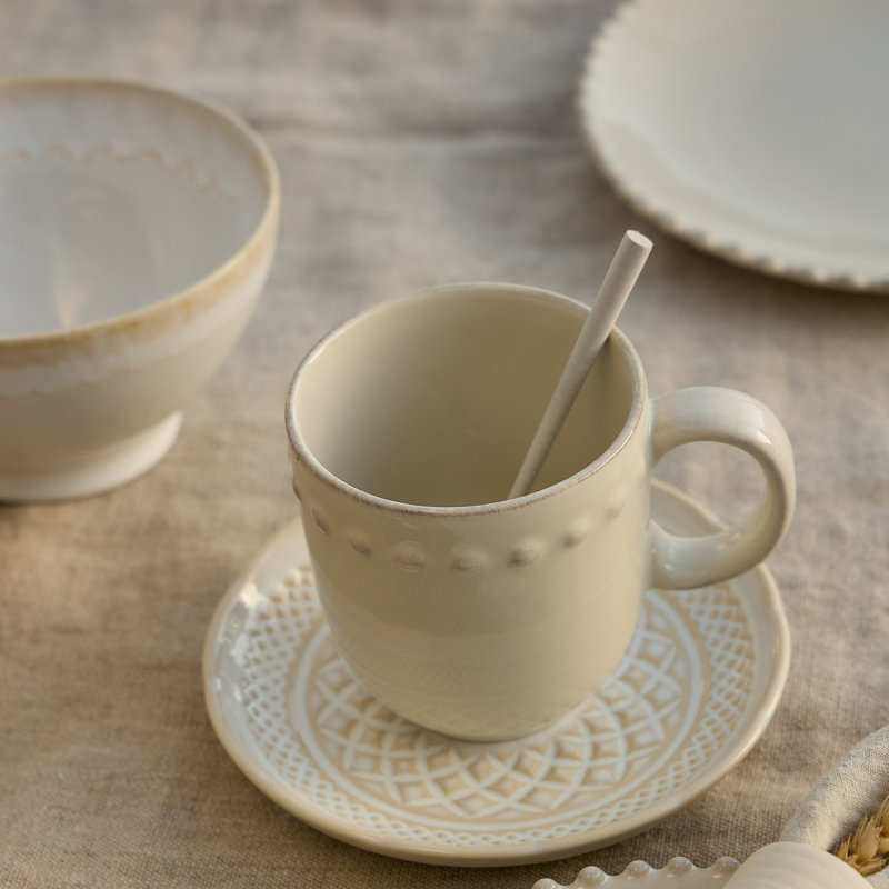 Pearl Stoneware Coffee Mug, Nacar