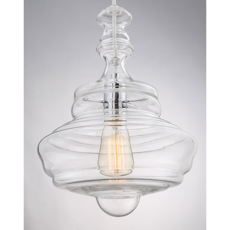 Luminaire suspendu géométrique simple à 1 lumière, H 13,5 po x l 10 po x P 10 po