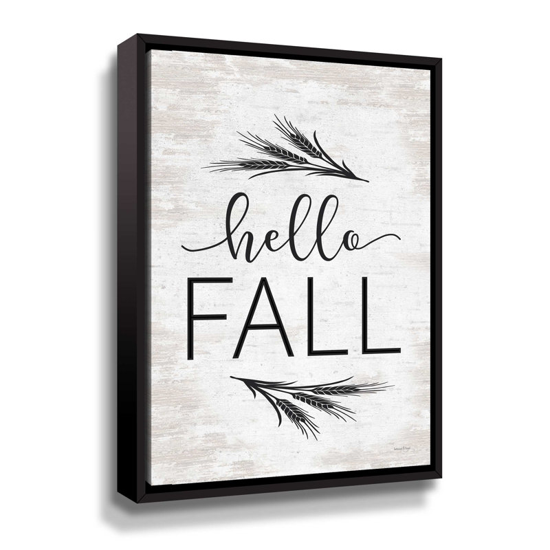 " Hello Fall ", Black Floater Framed, 10" H x 8" W x 2" D